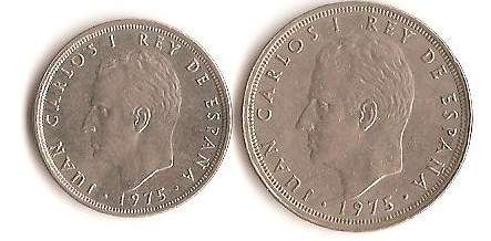 1975 SPAIN :  LOT OF 2 COINS BOTH 1975