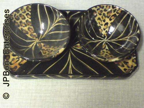 Mini Tray Zebra Leopard Print - Sauce set