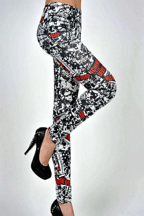 Leggings - Letters & symbols Legging / clubwear leggings - One Size (small)