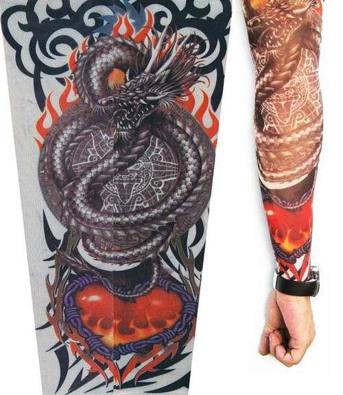 1 x Dragon 2 - tattoo sleeve - one size