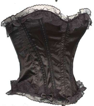 Corset With Satin G-String Set  - XXL