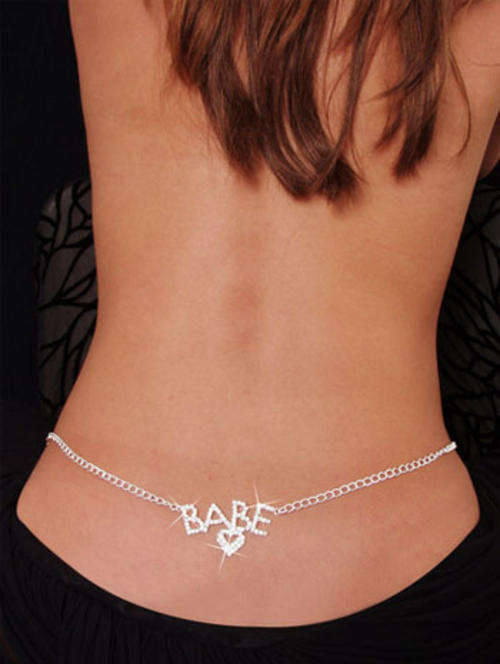Babe Rhinestone Belly Chain and Lower Back - Costume Jewellery