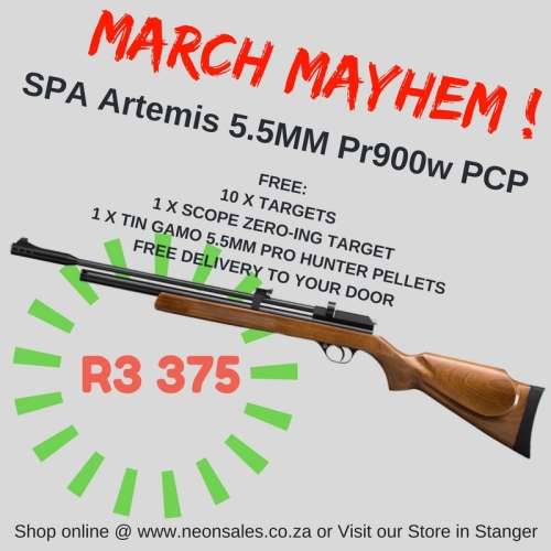 SPA Artemis 5.5m PR900w PCP Air Rifle Kit