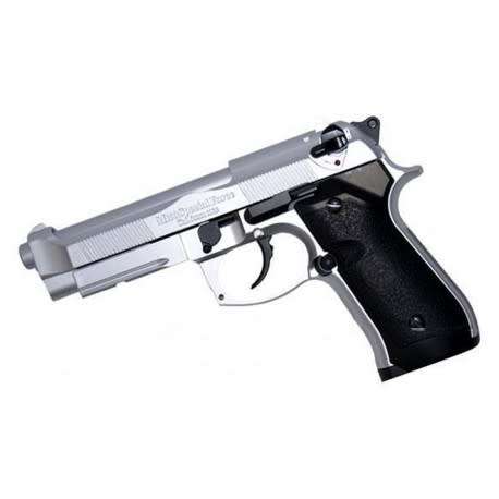 (100 FREE BB's) KWC m92 Berreta Airsoft Spring Pistol - SILVER (No CO2 Required)