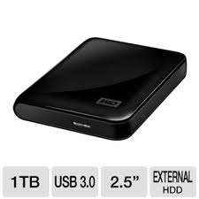 western digital 1TB external hard drive 2.5 plug and play with usb 3.0