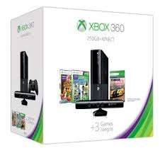 XBOX 360 BLACK 250GB + KINECT + KINECT ADVENTURES + KINECT SPORTS SEASON 2 + FORZA HORIZON