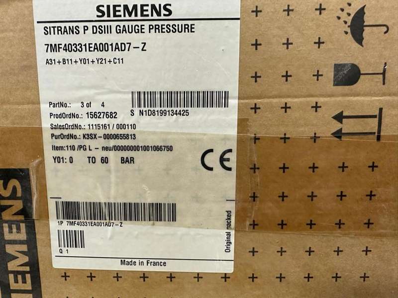 SITRANS P DSIII GAUGE PRESSURE 7MF40331EA001AD7 -Z