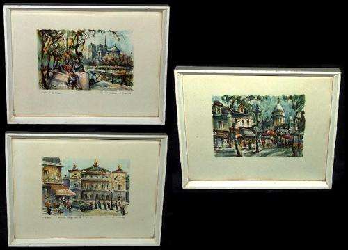 Maruis Girard (French)-  1950-60's set of 3 Classic colourfull continental work