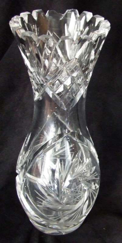 Cut Crystal Vase 23 cm high