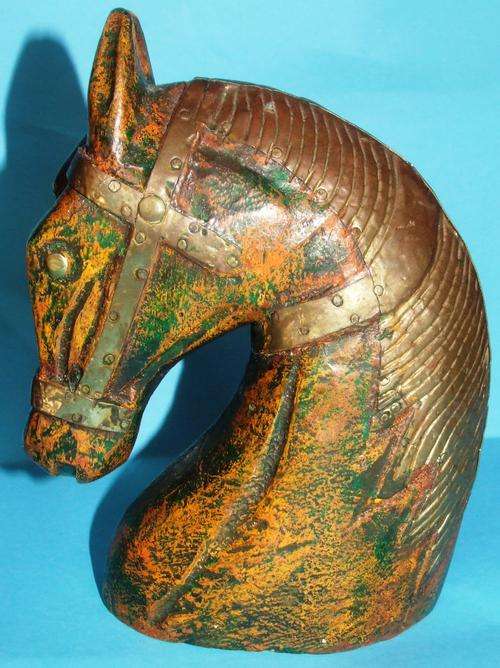 Antique Horse - Bookshelf Ornament with Brass Decorations