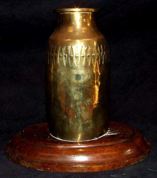 Copper Vase on Wooden Base