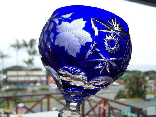 2 Stunning Bavarian cut crystal glasses