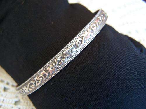 Highly Detailed STERLING Silver Bangle made by US Designer DANECRAFT