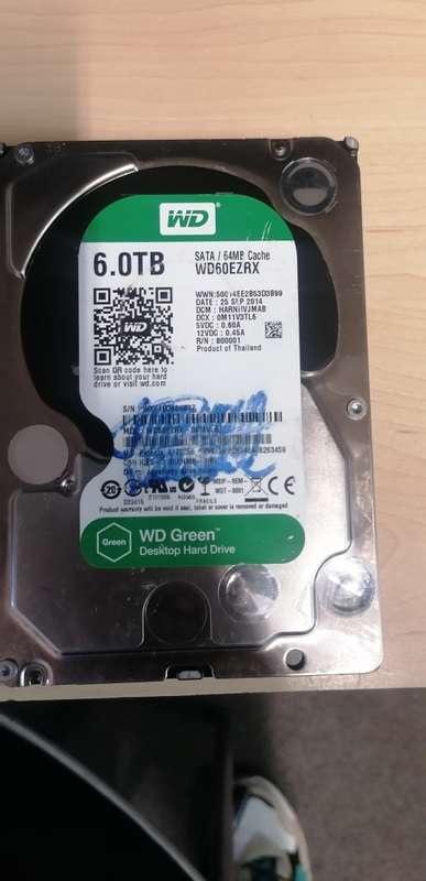 Green Western Digital 6TB Sata Hard Drive, 64MB Cache, 3.5 inch Worth Price R4249. 00