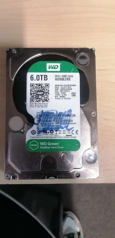 Green Western Digital 6TB Sata Hard Drive, 64MB Cache, 3.5 inch Worth Price R4249. 00