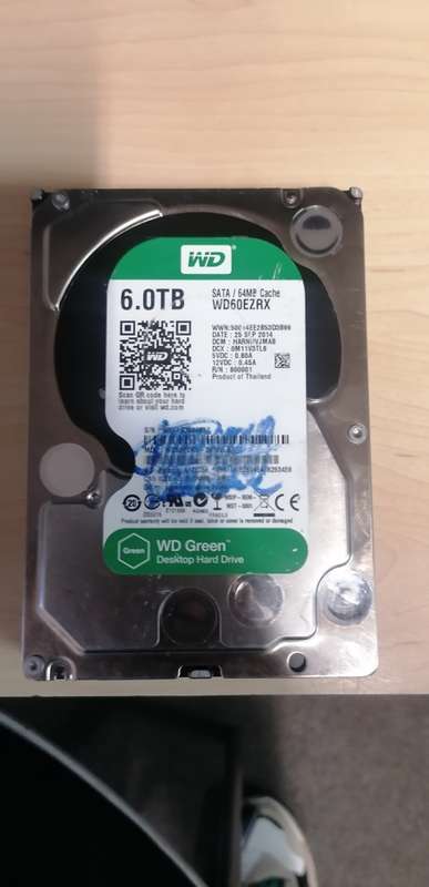 Green Western Digital 6TB Sata Hard Drive, 64MB Cache, 3.5 inch Worth Price R4249. 00