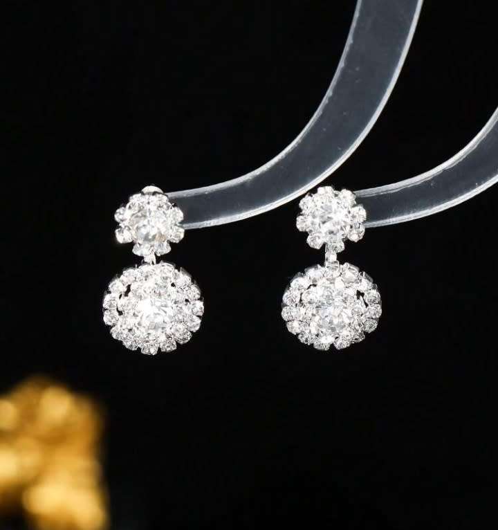 Silver crystal earrings