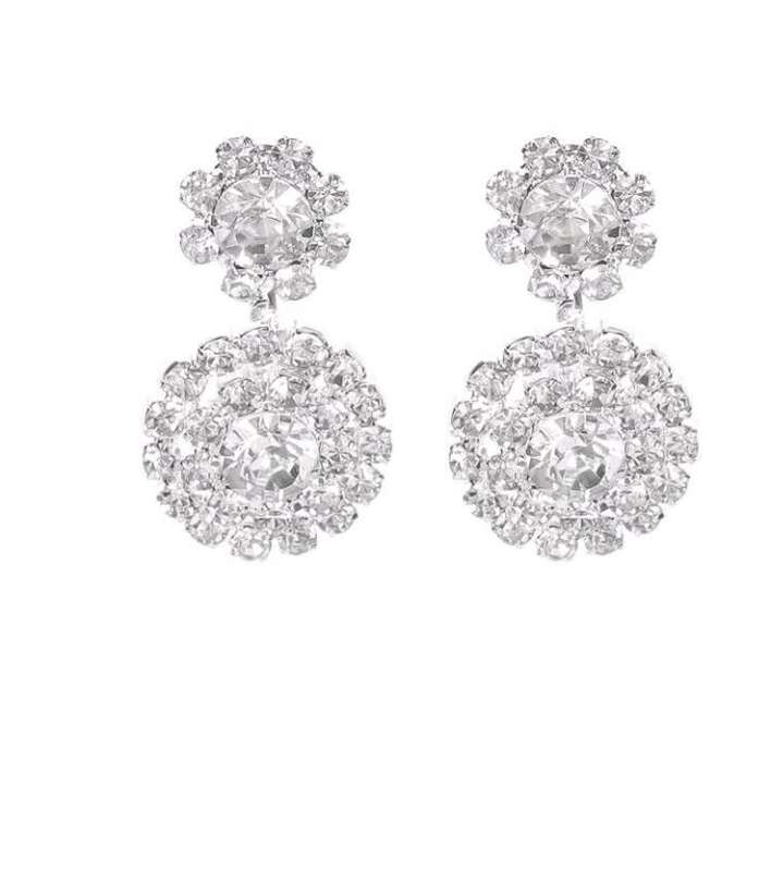 Silver crystal earrings
