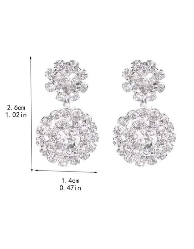 Silver crystal earrings