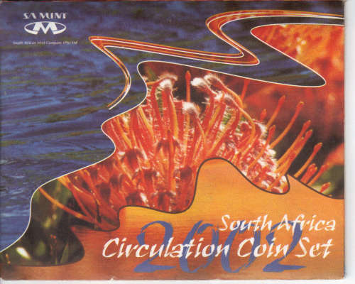2002 SA Mint circulation set - Note; Differant dates in sealed pouch.