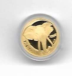 R1 AUCTION- 1996 1/10TH 24CRT GOLD - NATURA - ELEPHANT - PROOF IN SA MINT BOX