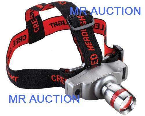 "2 on auction"CREE 3W Rechargeable LED Headlamp(High performance Aluminum +ABS plastic construction)