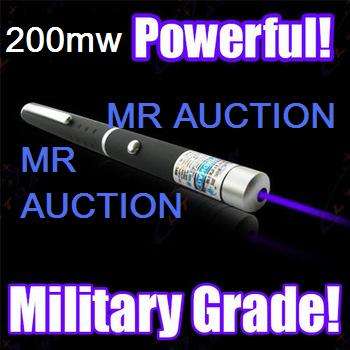 " 2 on auction " 200mw Violet Blue Laser Pointer -2 in 1 lazer pointer