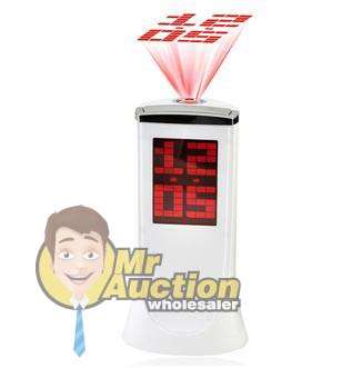 2.4" Backlit LCD Digital Projection Calendar Clock - White (3 x AAA)