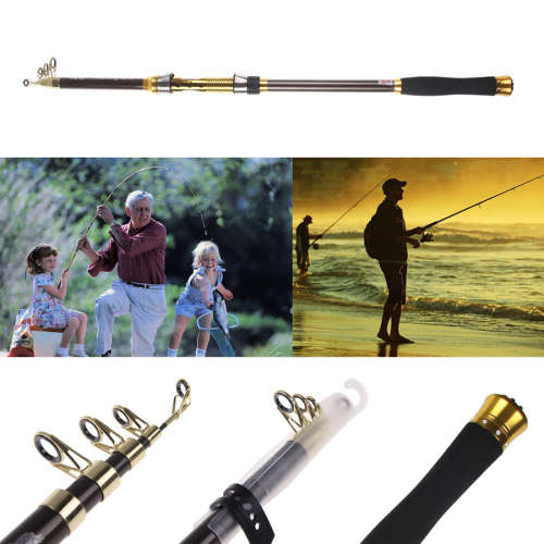 2.1M Pro Portable Telescopic Fishing Rod Travel Spinning Fishing Pole Carbon