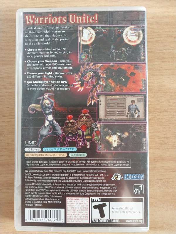 Dungeon Explorer Warriors of Ancient Arts - PSP