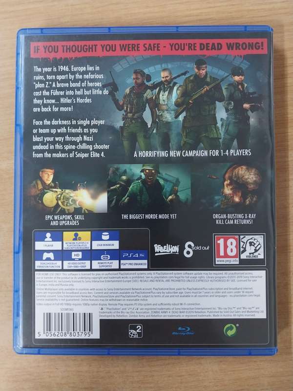 Zombie Army 4 Dead War - Ps4