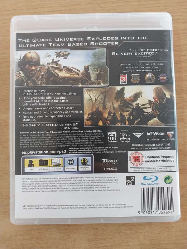 Enemy Territory Quake Wars - Ps3