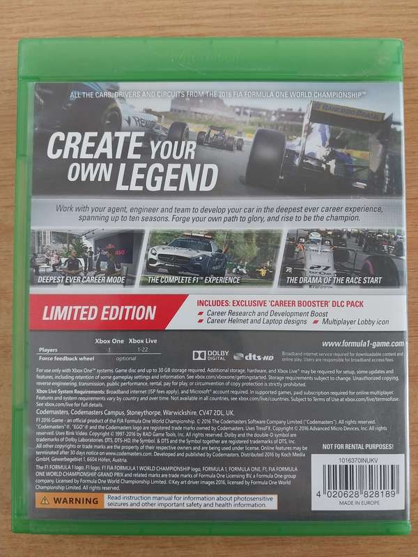 F1 2016 - Xbox one
