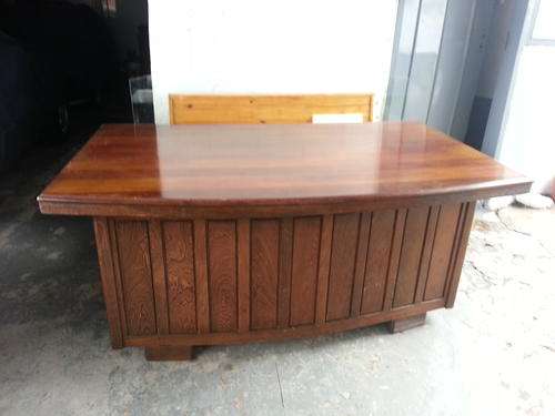 Partridge Wood Executive Desk With Original Glass Top