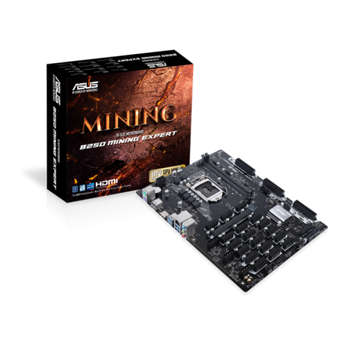 Intel LGA-1151 ATX mining motherboard with 19 PCIe slots, Triple-ATX12V power delivery
