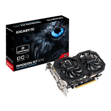 GIGABYTE Radeon R7 370 DirectX 12 GV-R737WF2OC-2GD 2GB 256-Bit GDDR5 PCI Express 3.0 HDCP Ready ATX