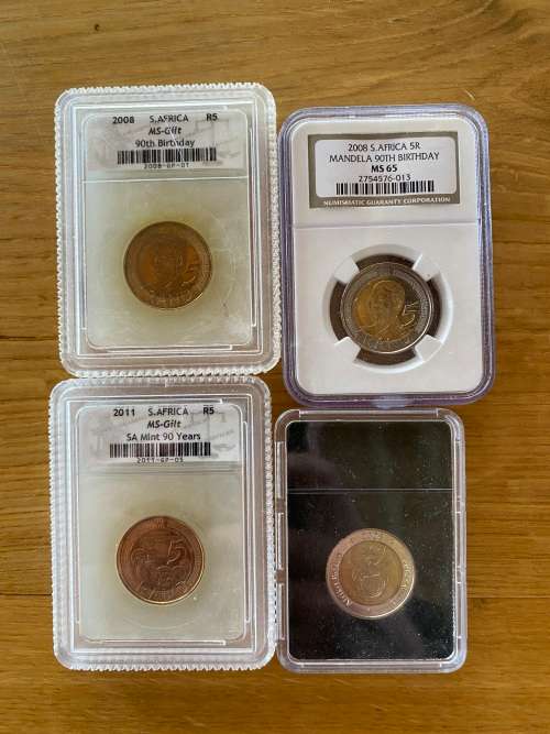 4 x Mandela coins.