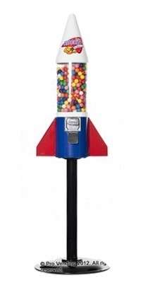 Retro Rocket on Stand NEW R2 Slot Includes 1 case of Bubblegum 850 pieces  NEW