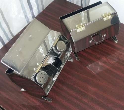 Mini Spit Braai Salt and Pepper & Toothpick Set Serviettes go in the slot