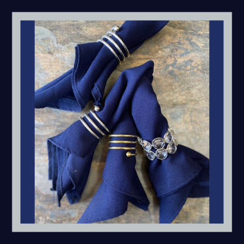 4 Napkins & 4 Napkin Rings CLEARANCE SALE