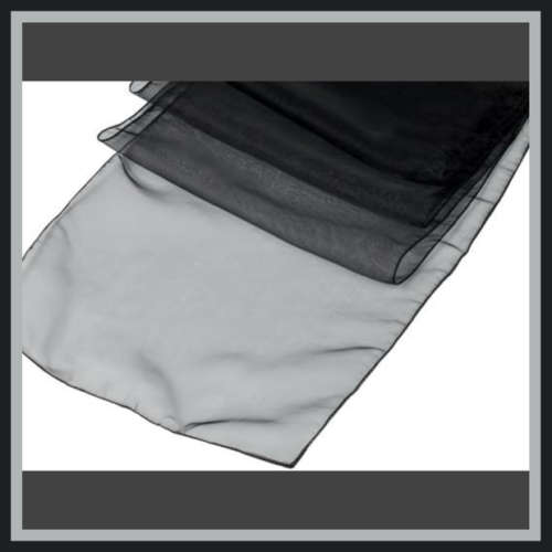 2m Black Organza Table Runners Pack of 3 CLEARANCE SALE