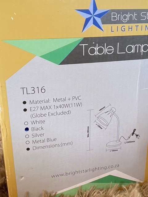 Black Bright star lighting Table Lamp