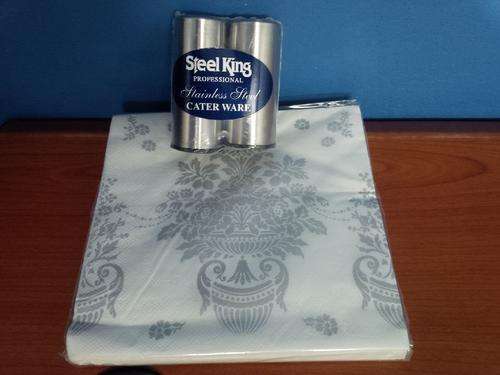 ALL IN ONE ** Stainless Steel Salt & Pepper Set and pack of 20 Serviettes** Per Bid