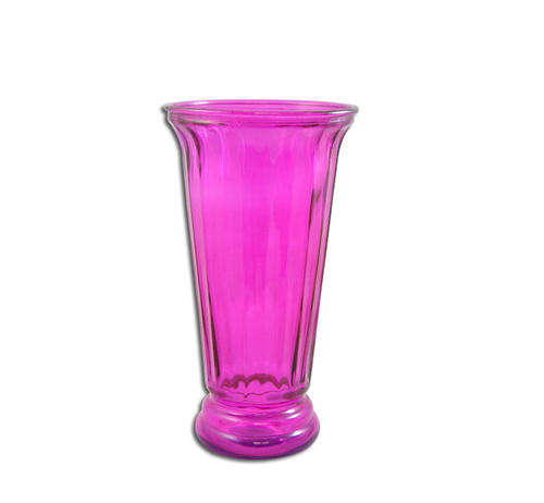 Coloured Ribbed VASE ** 145x260mm ** Ass Colours