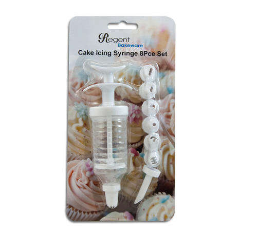 BAKEWARE CAKE SYRINGE  ICING 8 piece Set ** MUST VIEW DESCRIPTION **