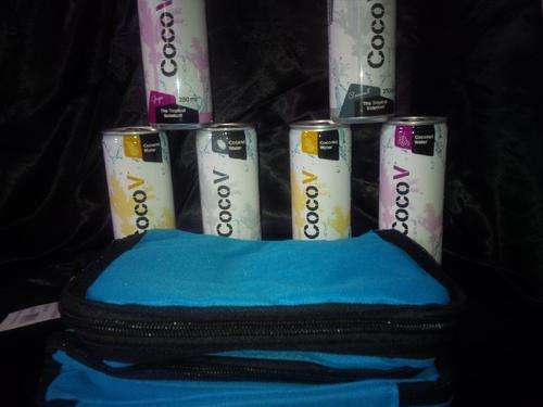 Cooler Bag - White PVC Lining & Thick Foam 200x175x175mm Ass Colours Includes 6 Pack Flavoured Water