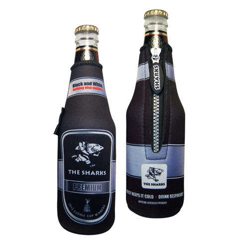 RUGBY Bottle Cooler Neoprene - SHARKS  ")  3 ON AUCTION