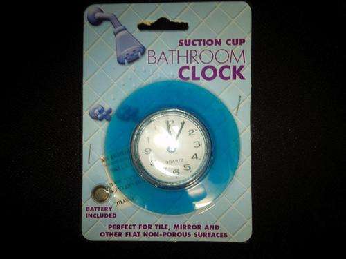 Bathroom Clock Suction Cup Includes Battery ** 3 On Auction