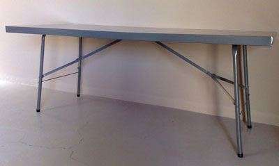 Steel folding grey table 1800x760  **INDUSTRIAL**