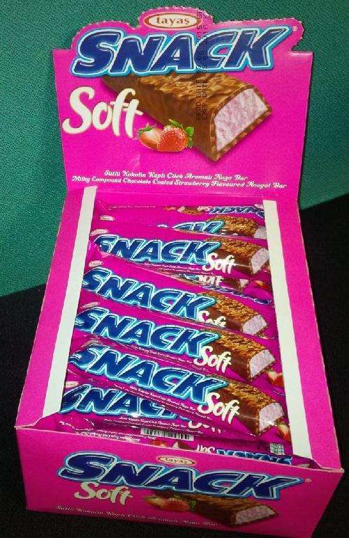 Chocolate Coated Strawberry Nougat Bar 24 Bars per box OMW these are yummy  ** 3 on Auction